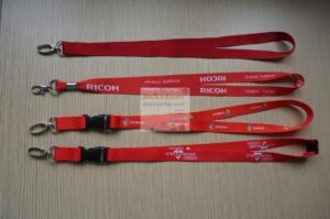Dây đeo thẻ Ricoh -Homecredit -SSgroup Chất liệu nylon   ,in chuyển nhiệt  chìm Móc  khóa  oval / khóa  tháo lắp , khóa  an toàn .